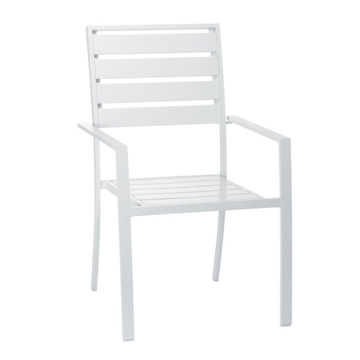 [CN012179] Fauteuil de jardin en aluminium blanc Portofino
