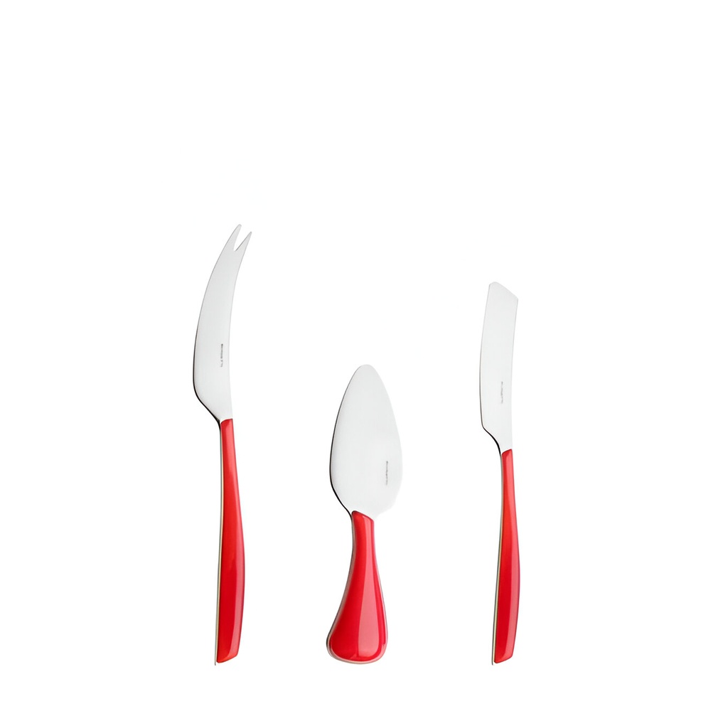 Set de 3 pièces  de couteau à fromage rouge