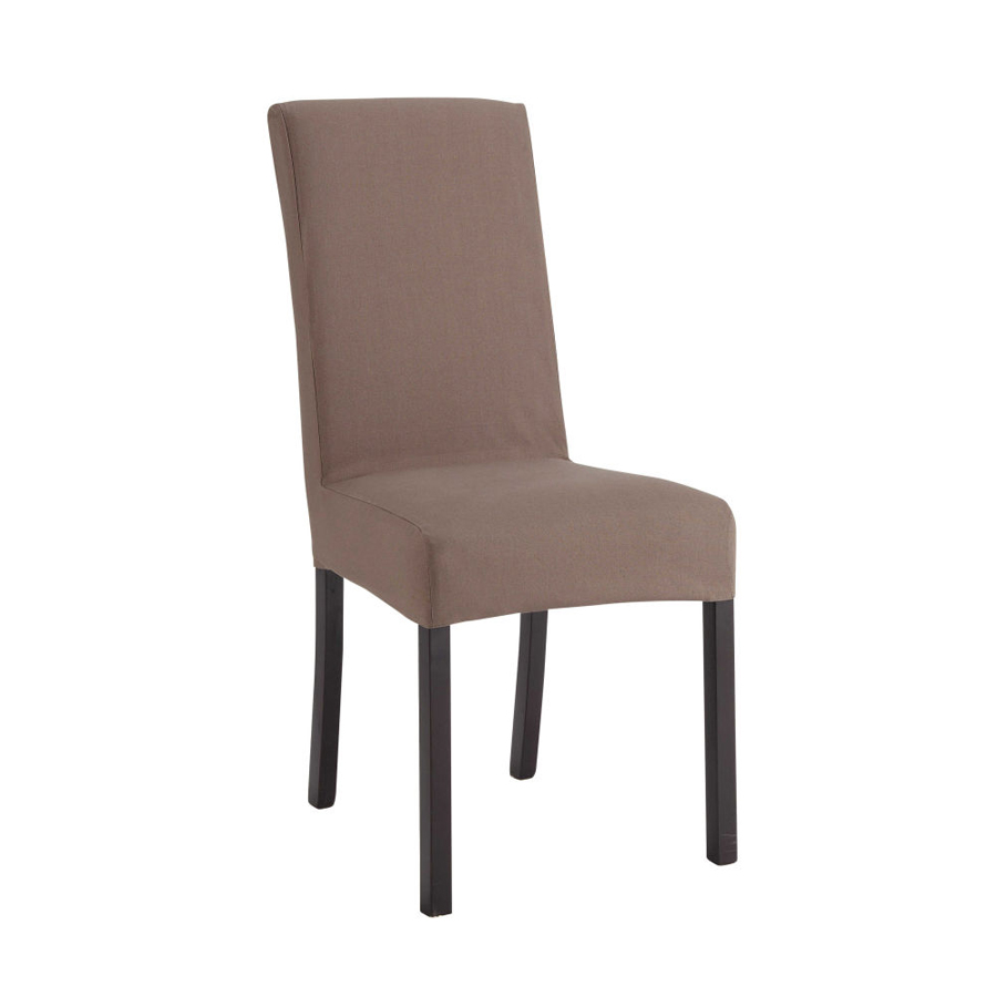 Housse de chaise Margaux en lin lavé taupe