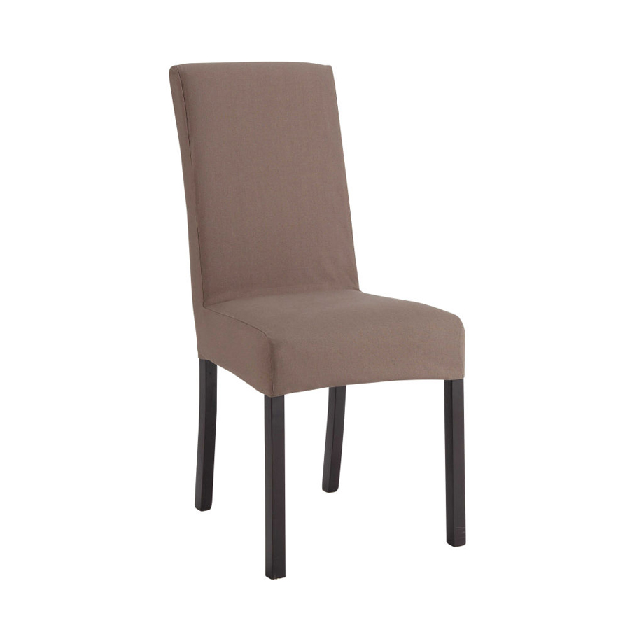 MARGAUX - Housse de chaise en coton taupe
