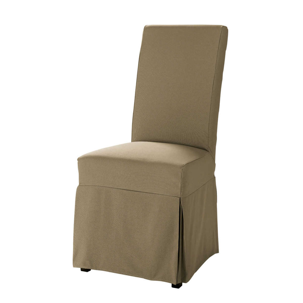 Housse de chaise Margaux taupe en coton