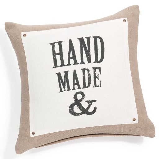 Housse de coussin en coton artisanal Hand & Made