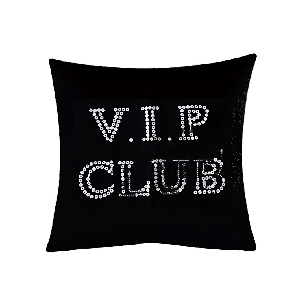 Housse de coussin vip club noir