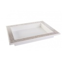 Plateau bois blanc avec strass 
