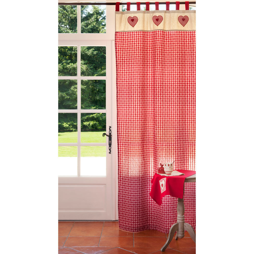 Rideau Louise coloré rouge