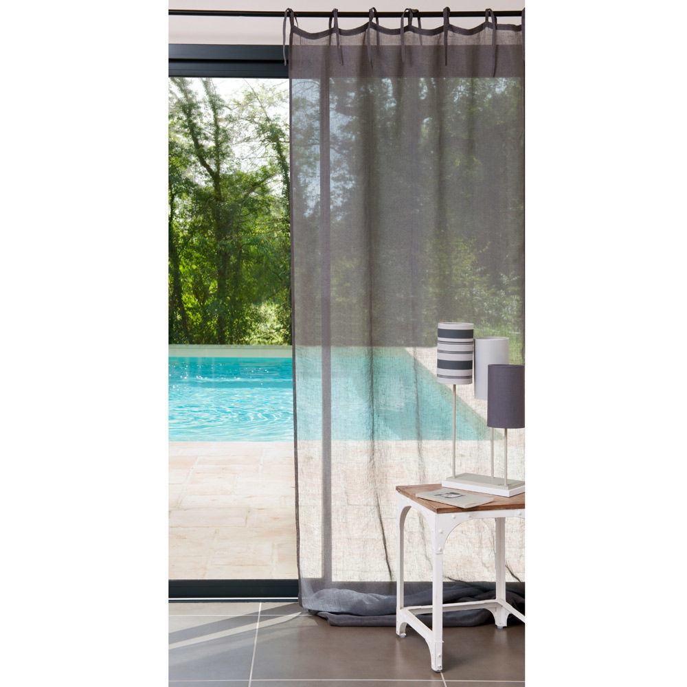 Rideau en lin Anthracite