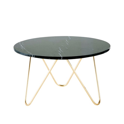 Table basse Eagle en marbre noir et métal doré