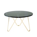 Table basse Eagle en marbre noir et métal doré
