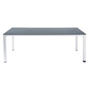Table de jardin Square garden en verre trempé et aluminium blanc 8 personnes