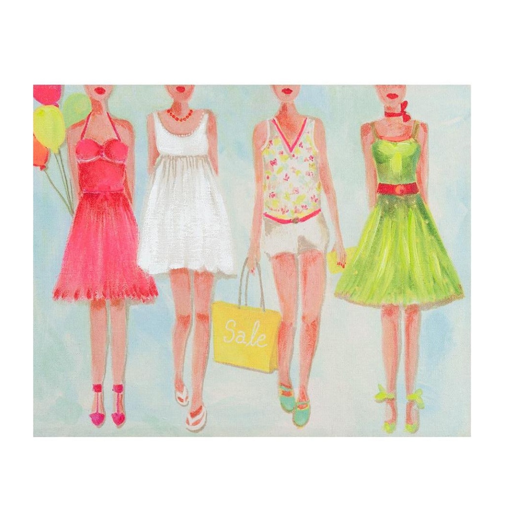 Toile Ladies floral, décoration murale imprimée personnages