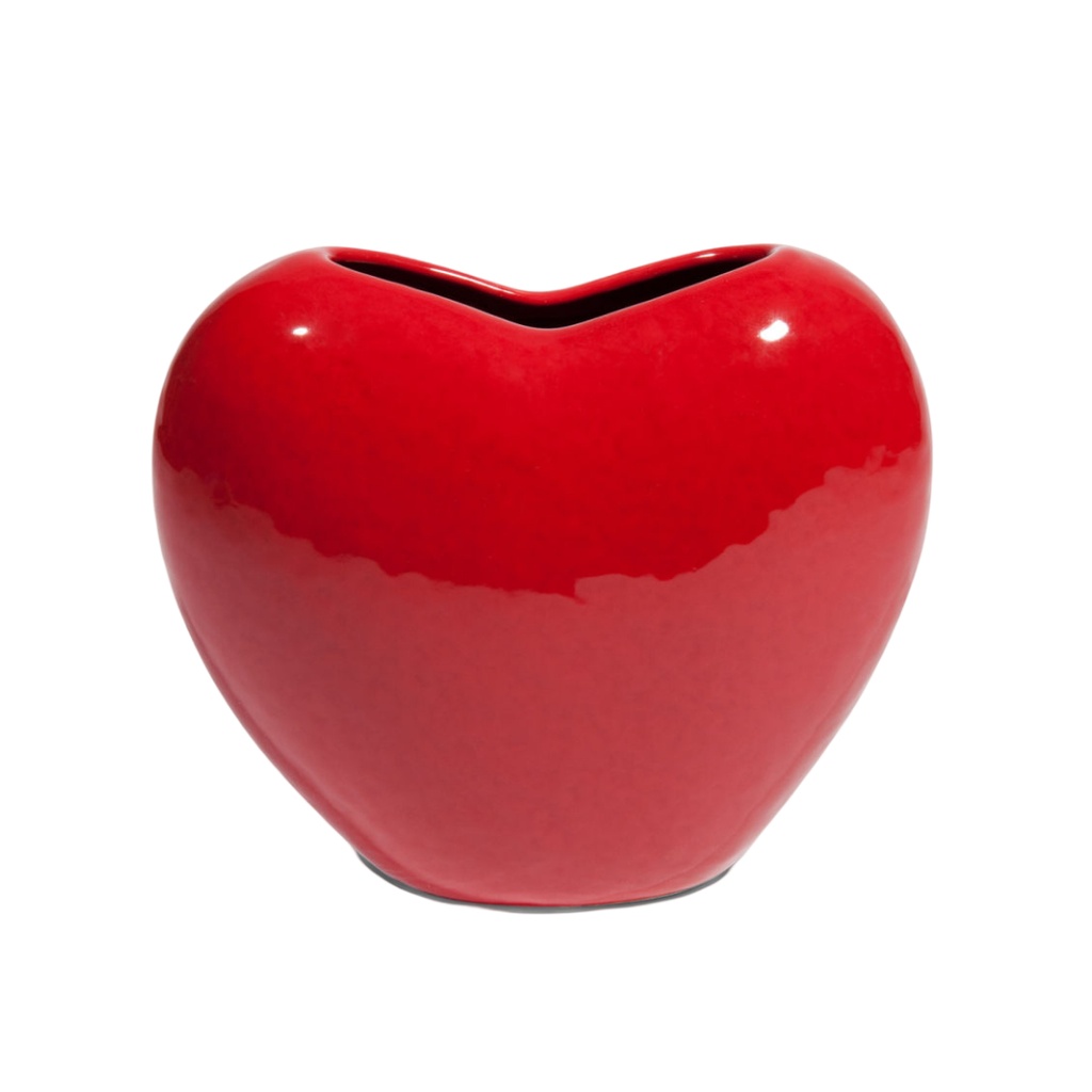 Vase en cœur rouge en céramique