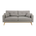 Canapé Brooke style scandinave 3 places gris clair