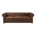 Canapé-lit capitonné Chesterfield 3 places marron