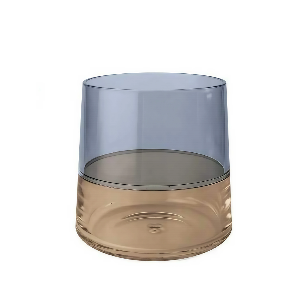 Verres ronde en acrylique bleu gris fumé