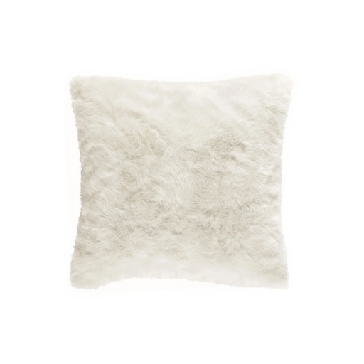OUMKA - Coussin imitation fourrure blanche 45x45