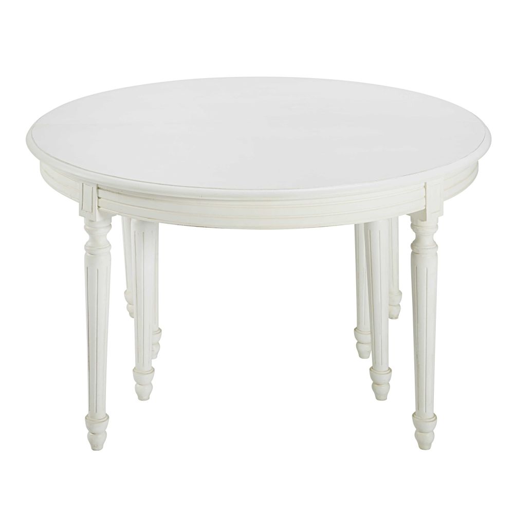 Table à manger Louis ronde extensible 4 /14 personnes en bouleau blanc