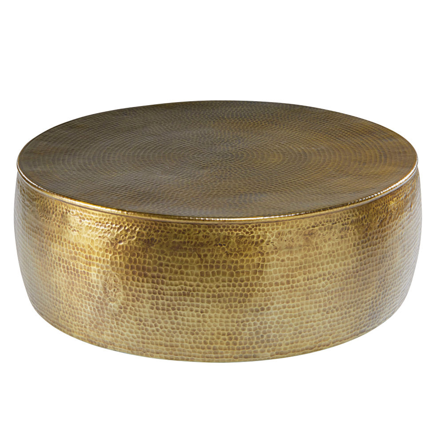 Table basse Paloma en aluminium martelé doré