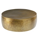 Table basse Paloma en aluminium martelé doré