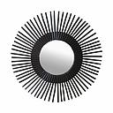 Miroir forme soleil en rotin noir D58 cm