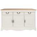 Buffet Leontine 3 portes 3 tiroirs crème L131