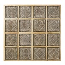 Déco murale Milenka en manguier sculpté noirci 122x122