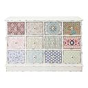 Cabinet de rangement Célestine 12 tiroirs blanc cassé