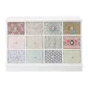 Cabinet de rangement Célestine 12 tiroirs blanc cassé