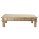 Table basse Gandhi indienne en manguier massif