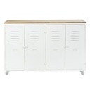 Buffet Bruce 4 portes en métal et sapin