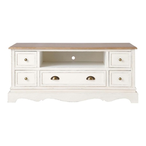 [CN012984] Meuble TV Léontine crème avec rangements