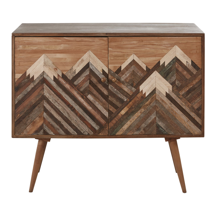 [CN519905] Buffet Mountain 2 portes lattes en manguier massif