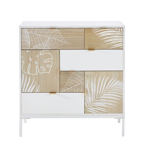 [CN419875] Cabinet de rangement caracas 5 portes 2 tiroirs décor sculpté