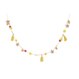 [CN520684] SIWA - Guirlande décorative jaune, rose et dorée L180