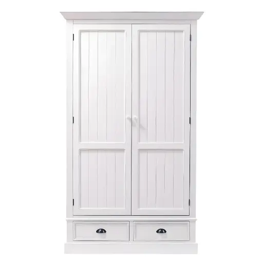 [CN85014028] Dressing NEWPORT 2 tiroirs blanc L114