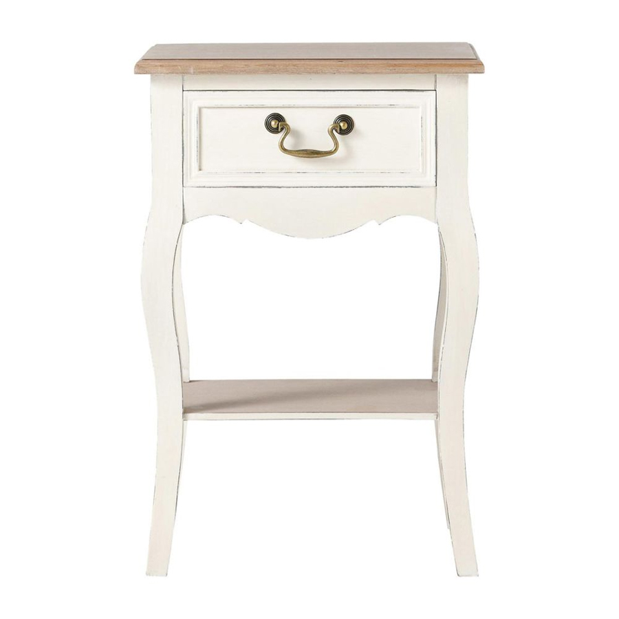 [CN712983] Table de chevet Leontine 1 tiroir crème