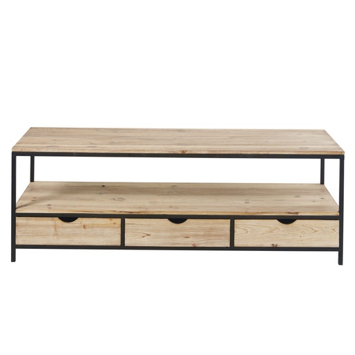 [CN218619] Meuble TV Long Island en sapin massif et métal