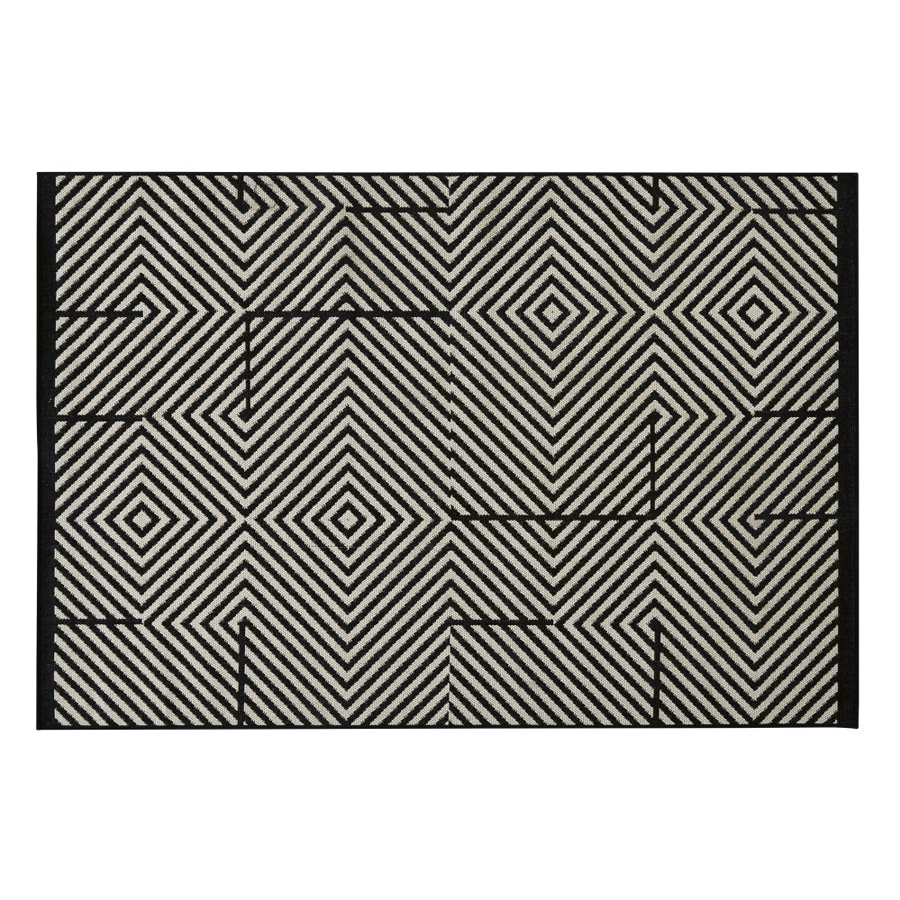 [CN020088] Tapis Pretoria en polypropylène noir et beige