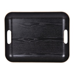 [BAD138012CV] CLASSIC - Plateau rectangle en bois noir 45x36 cm