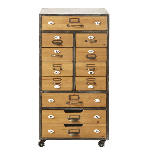 [CN118928] Meuble de rangement Harold 12 tiroirs à roulettes