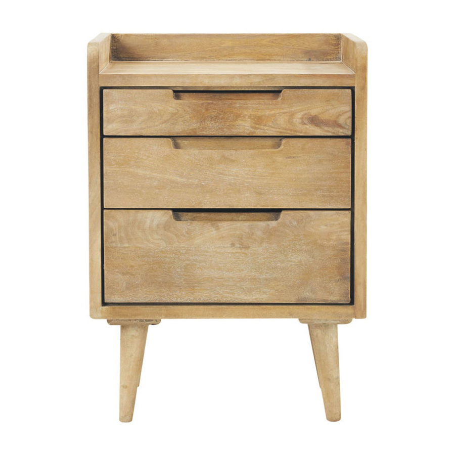 [CN012983] Table de chevet Trocadero vintage 3 tiroirs en manguier