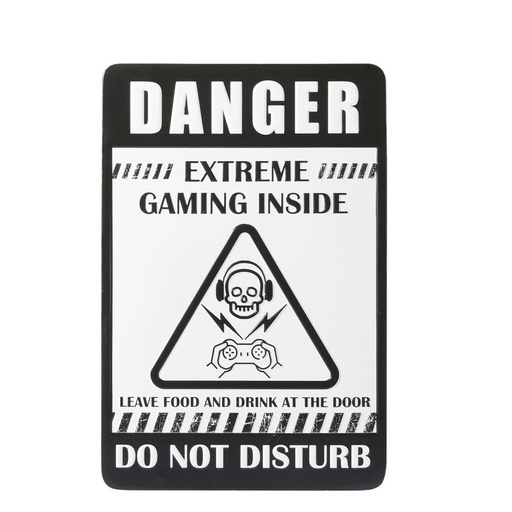 [CN919383] Déco murale REBEL plaque en métal noir et blanc