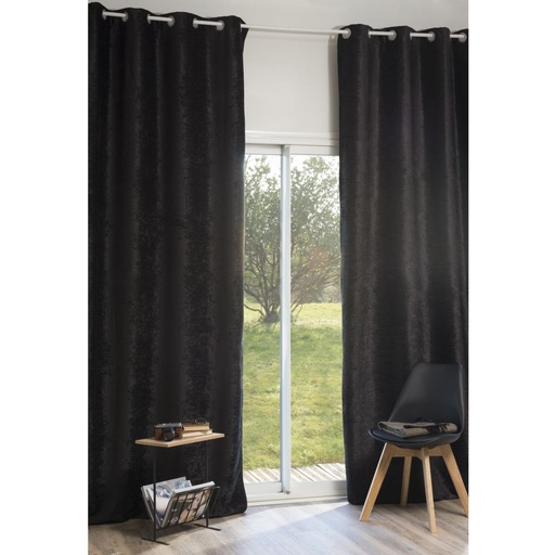 [CN315359] Rideau BELUGA à œillets en velours noir à l'unité