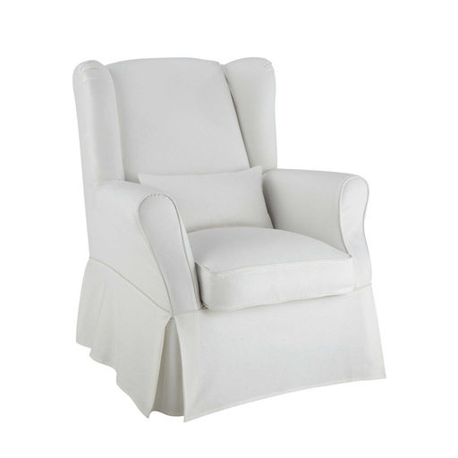 [CN814739] Housse de fauteuil Cottage en coton ivoire
