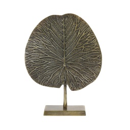 [LLV7418718] LEAF - Ornement en métal bronze antique sur socle 34x9x43 cm