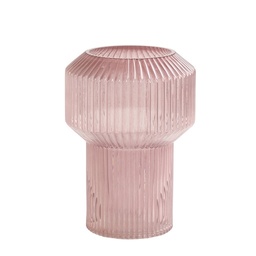 [LLV5997389] LEILA - Vase en verre vieux rose Ø16x23 cm