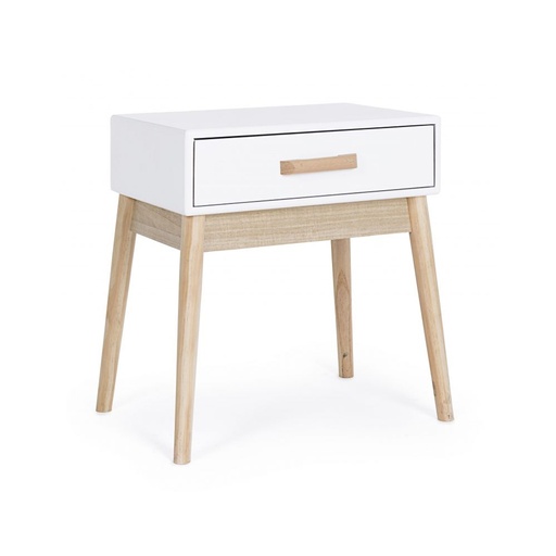 [BIZ0740045] Table de chevet Ordinary en bois blanc naturel