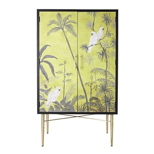[CN419978] Cabinet de rangement Curitiba 2 portes décor tropical peint
