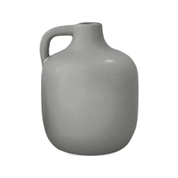 [OPJ014090CV] CRUCHE - Vase en grès cérame gris 12x15 cm