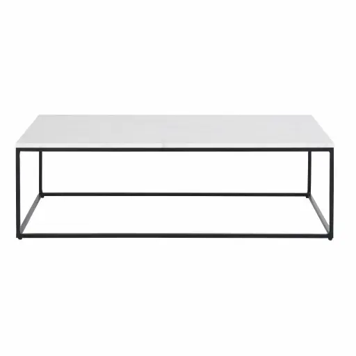 [CN220959] Table basse Marble en marbre blanc et métal noir