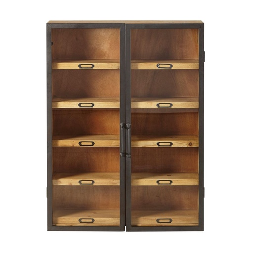 [CN818939] Etagère D'antan en sapin 2 portes en verre